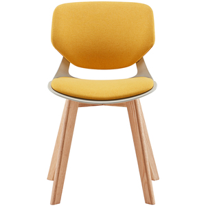 Chaise de salle à manger rembourrée à dossier bas de style nouveau et coloré avec pieds solides - Product Image 2