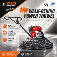 ZUJI Fraiseuse à béton à essence haute puissance 5,5 CV, 150 tr/min, profondeur de travail 8-10 cm, moteur, boîte de vitesses, polisseuse latérale ZJ100