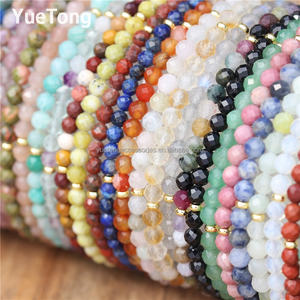 <span class=keywords><strong>Bracciale</strong></span> Sottile da Donna <span class=keywords><strong>in</strong></span> Acciaio Inossidabile PVD Oro 18k con Perline di Pietra Preziosa Sfaccettate da 4mm, Cristallo Terapeutico, Gioielli Minimalisti all'Ingrosso - Product Image 3