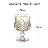 N15 Elegante 7-delige whiskykarafset met gouden strepen en korte proefglazen voor de presentatie van whisky & fijne dranken