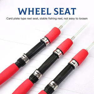 便携式冰钓鱼竿超短玻璃迷你海竿，用于鲶鱼鲈鱼和鲈鱼，带EVA手柄，韧性强 - Product Image 4