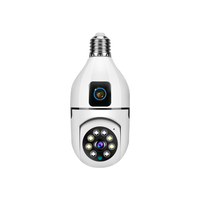 Caméra de surveillance domestique Wi-Fi à double objectif grand angle 360° avec détection de mouvement et option de stockage de données cloud