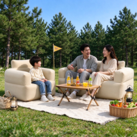 Canapé gonflable imperméable, portable et pliable, coussin d'air en PVC Oxford, double assise pour chambre et extérieur