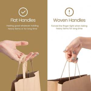 KM Premium Quality White <b>Kraft</b> Flat Handle Paper <b>Bag</b> Eco Friendly Shopping Sack for Gift Wrapping Retail Packaging Party Favors - Product Image 4