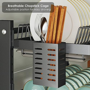 Multifunction Factory Wholesale Kitchen Large <b>Dish</b> Drying Rack 3 Tier Metal Adjustable <b>Dish</b> Rack - Product Image 2