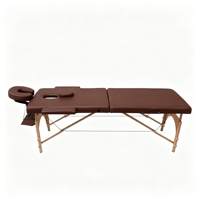 Höhenverstellbare braune klappbare Massageliege aus Holz, mit einer Tragfähigkeit von 200 kg, tragbar, geeignet für Kosmetikliegen.