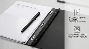 사무실 학교 폴리 편지 크기 올챙이 클램프 폴더 비즈니스 서류 폴더 레버 아치 파일 폴더 - Product Image 5