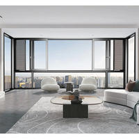 Ventana Abatible de Aleación de Aluminio de Diseño Moderno, Color y Tamaño Personalizados, Impermeable, Aislamiento Térmico, Ventana Exterior