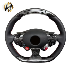Volante Deportivo de Cuero Rojo y Fibra de Carbono para Mejora del Interior de Ferrari - Product Image 4