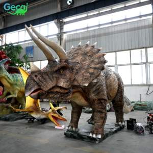 Gecai <span class=keywords><strong>Jurassic</strong></span> Dino <span class=keywords><strong>Park</strong></span> Animatronic Modèle Triceratops grandeur nature à vendre - Product Image 6