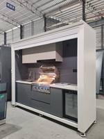 Cuisine extérieure modulaire moderne résistante aux intempéries avec évier en acier inoxydable, crédence et charnières, garantie 5 ans