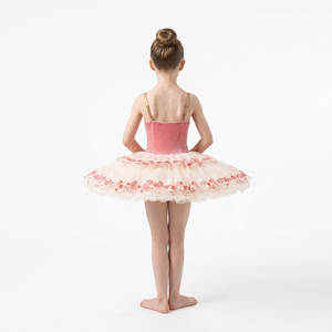 ชุดบัลเลต์เด็กผู้หญิงแบบมืออาชีพ ลายดอกไม้สีชมพู สำหรับการแสดงบนเวที - Product Image 2
