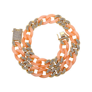 Collar de Cadena Cubana de 20 mm, Estilo Moderno y Versátil, Aleación Ligera de Lujo, Unisex, Collar de Acrílico - Product Image 5