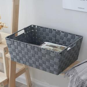 <span class=keywords><strong>Panier</strong></span> de rangement en tissu organisateur de ruban de glace en nylon tissé à la main moderne simple - Product Image 2