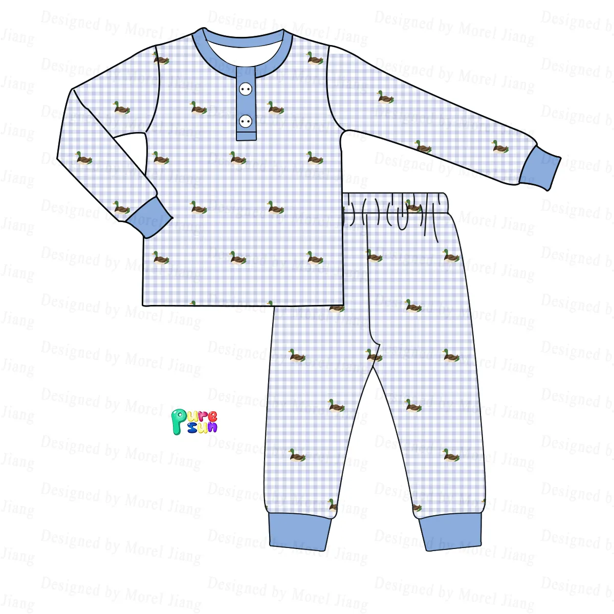 2024 100% Bamboe Katoenen Jongenskleding Sets Nieuw Ontwerp Kinderpyjama Groothandel Babykleding-Puresun