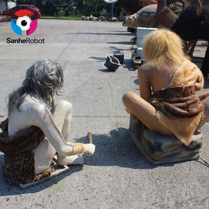 Al Aire Libre alta simulación Animatronic primitivo hombre de Neanderthal modelos tamaño real Animatronic Halloween para Thrme Park - Product Image 3