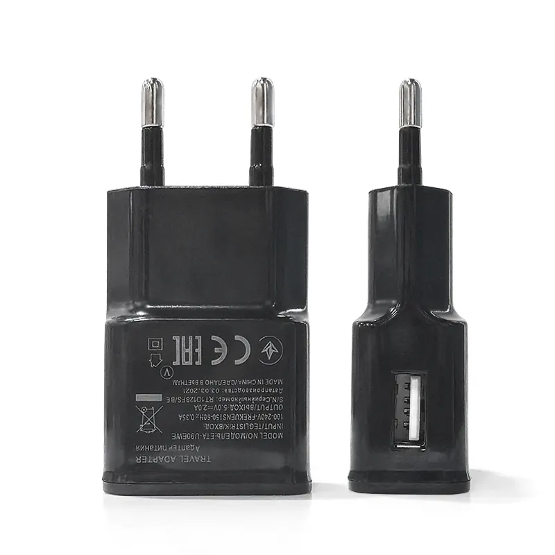 Hot Selling Black EU 2A Micro Type C USB Wall Charger Flat Wall Charger