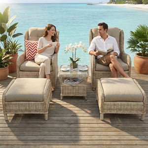 مجموعات حديثة مقاومة للماء من البلاستيك الخيزران الروطان الصلب/الألومنيوم إطار الفناء حديقة حديقة مستودع غرفة نوم فندق - Product Image 4