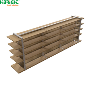 Wood Mesh Back Multi-Layer Display <b>Shelf</b> for Retail Shop - Product Image 6