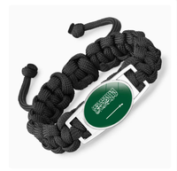 Bracelet en paracorde réglable de style occidental avec drapeau uruguayen, drapeaux nationaux et logos de clubs de football européens