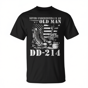 Nunca subestimes a un anciano con una camiseta Dd-214, regalo para veteranos militares - Product Image 2