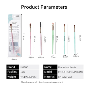 Pinceau de maquillage OEM personnalisé pour un seul œil <span class=keywords><strong>Brosse</strong></span> à cils cosmétique Tête inclinée <span class=keywords><strong>Brosse</strong></span> à fard à paupières en nylon à pointe éponge douce pour sourcils - Product Image 2