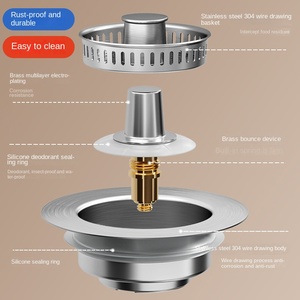 Hot ใหม่สแตนเลสอ่างอาบน้ําผมCatcherปลั๊กฝักบัวท่อระบายน้ําท่อกรองกับดักอ่างล้างจานกรองชั้นท่อระบายน้ําหลัก - Product Image 2