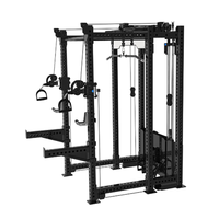 Machine Smith en acier au carbone à 6 montants avec pile de poids réglable de 70 kg*2 et barre de traction pour l'entraînement des triceps