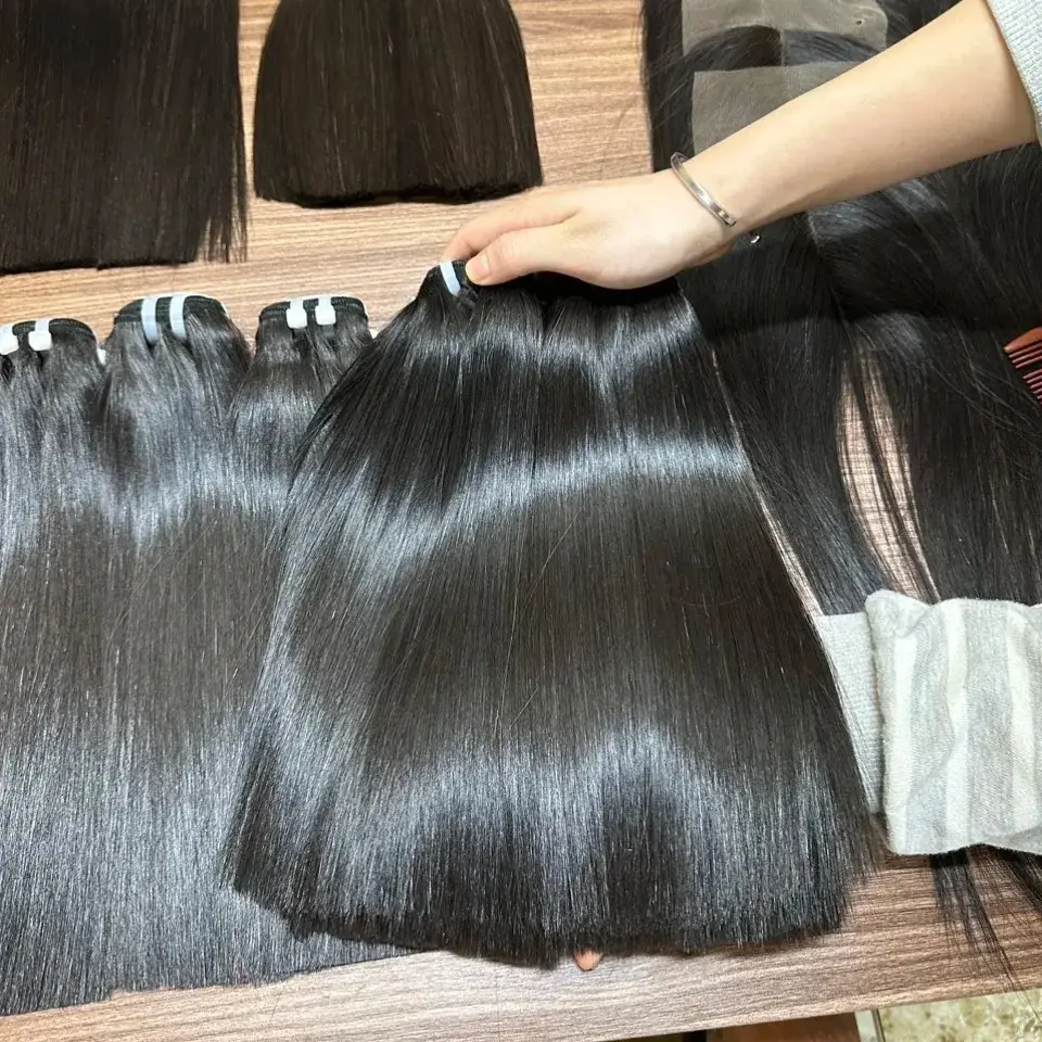 Rambut Vietnam mentah kualitas 12a kutikula ditarik ganda rambut manusia vendor rambut Kamboja mentah