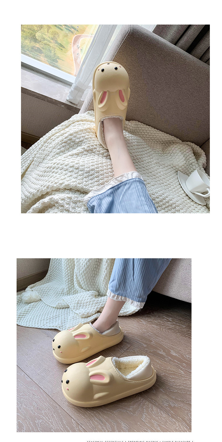 Waterproof Warm Plush Winter Shoes Women Fur Slippers Indoor Home Thick Sole Footwear
