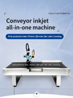 Machine intégrée 4POLETECH pour le pagination et le codage à jet d'encre sur convoyeur automatique pour l'étiquetage des sacs en plastique et le marquage en ligne de la date