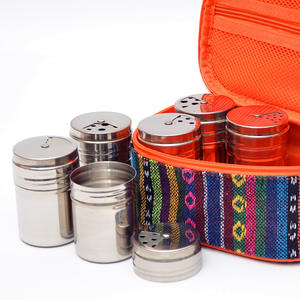 Pot à épices d'extérieur en acier inoxydable avec couvercle perforé, hermétique, portable, pour camping, couleur argent - Product Image 3