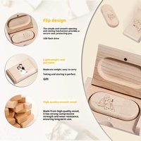 Flashdisk Usb kayu dengan kotak, Flash Drive Usb kayu 8Gb 16Gb 32Gb Cle bambu stik memori Usb 64gb 128gb