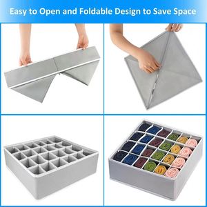 4 Pack Foldable <b>Storage</b> <b>Boxes</b> Supplier Underwear Sock Drawer Organizers <b>Storage</b> <b>Boxes</b> - Product Image 5