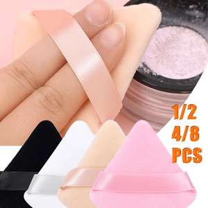 1-8 pièces de houppettes à poudre en velours à poils courts, triangulaires, pour le visage, les yeux, le contouring, les ombres à paupières, outils de maquillage, éponges de beauté douces - Product Image 3