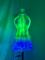 Combinaison courte à plumes lumineuses LED RGB, body à plumes lumineuses pour femmes, costume de festival rave, tenue de club lumineuse