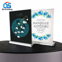 Présentoir de table portable rétractable en aluminium de taille personnalisée petit A2 bannière double face enroulable support A3 60cm mini enroulable