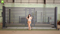 Portail battant en aluminium pour allée, fabriqué à Foshan, avec modélisation 3D et revêtement en poudre, couleurs personnalisées