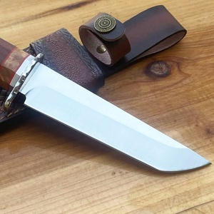 มีดพกยุทธวิธี YAGI ใบมีดสแตนเลสคุณภาพสูง พร้อมปลอกไม้ OEM แบบปรับแต่งได้ สำหรับใช้งานกลางแจ้งหรือ DIY EDC - Product Image 2