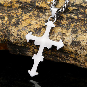 yunnique Horus God's Eye <b>Cross</b> Necklace Men Thai Silver Titanium Steel Pendant Retro Fashion Jewelry Gift - Product Image 3