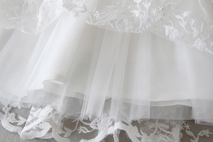 With Lace First Communion Baby Flower <strong>Baptism</strong> Formal Party Girl Special Occasion 1 Month Old Toddler Costume - Product Image 5