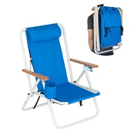 Chaise de plage pliable portable pour le camping et les loisirs en plein air, multi-positions, personnalisable, en acier à haute teneur en carbone, avec appuie-tête réglable
