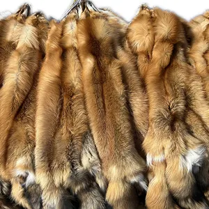批发高品质大尺寸蓬松大型天然动物毛皮真红狐狸毛皮