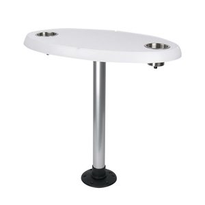 Table basse marine personnalisable avec support à dégagement rapide, plateau de table à thé ovale en ABS pour yacht - Product Image 1
