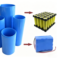 Film thermorétractable en PVC bleu 18650 pour l'emballage de batteries au lithium, largeur 30-150 mm, tube rétractable isolant, modèle PVC170MM