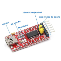 Adaptador convertidor serie Mini USB a TTL con Cable USB FT232RL Módulo adaptador FTDI Placa de ruptura FTDI 3,3 V/5,5 V para Arduino