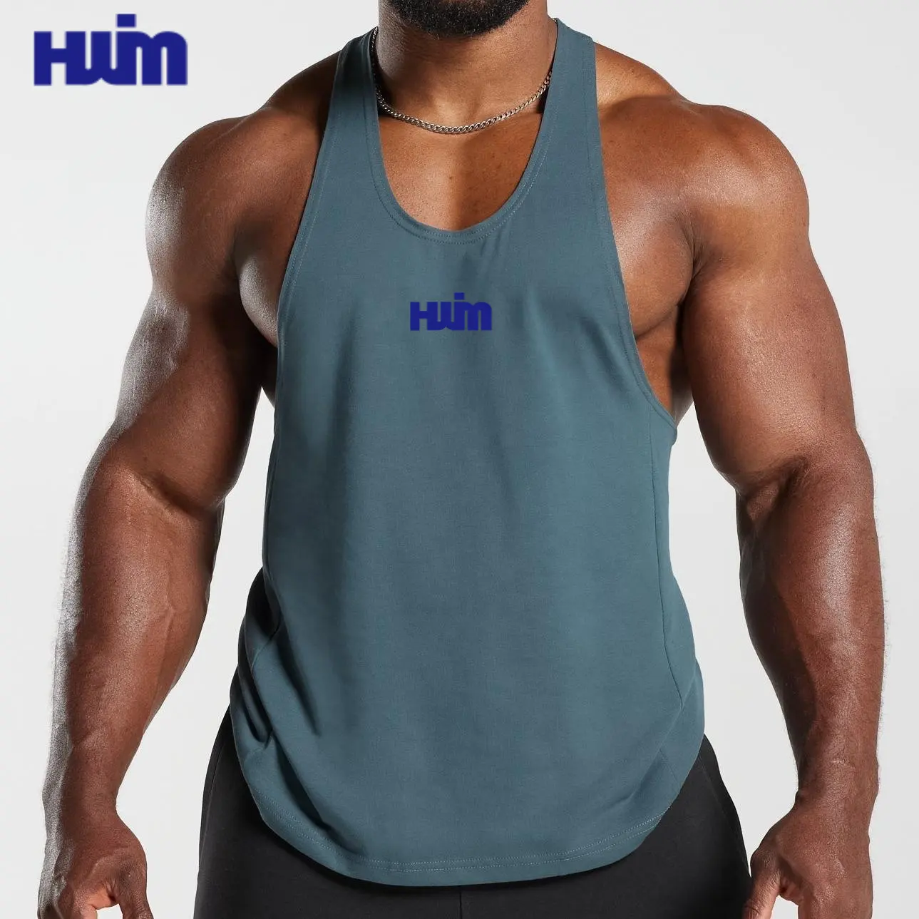 Toptan özel Logo Y geri üst kolsuz yelek Fitness salonu nefes Stringer Tank Top vücut geliştirme erkekler için erkek spor kıyafet