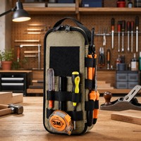 Sac à outils portable compact en tissu Oxford durable, multi-poches, organisateur de rangement pour outils de réparation, électricien