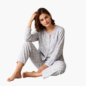 Ropa de Dormir Personalizada para Mujer, Pijamas de Algodón de Longitud Completa, Conjuntos de Pijamas de Invierno para Mujer, Ropa de Estar de Bambú, Conjuntos para Mujer - Product Image 3