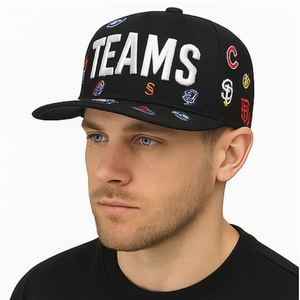 Cappelli e Berretti Promozionali Personalizzati OBM con <span class=keywords><strong>Logo</strong></span> Ricamato, Nuovi Cappelli Sportivi in Cotone OEM a 6 Pannelli con Chiusura Snapback - Product Image 1